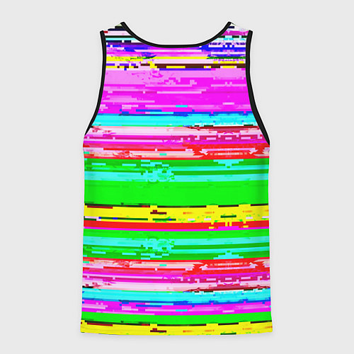 Мужская майка без рукавов Cyberpunk 2077 радужные полосы / 3D-Черный – фото 2