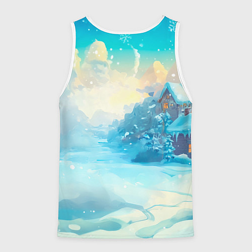 Мужская майка без рукавов Змейка в сказочном городе / 3D-Белый – фото 2