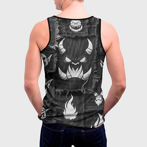 Мужская майка без рукавов Монстр на джинсах пэчворк / 3D-Черный – фото 4