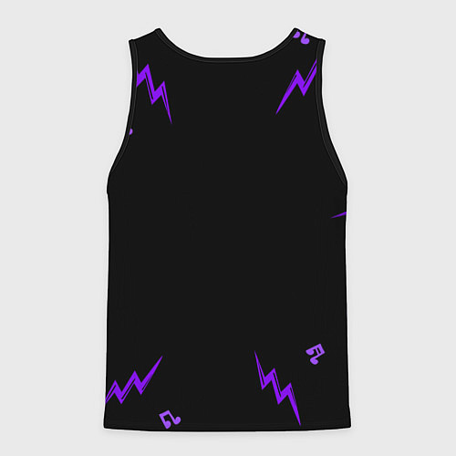 Мужская майка без рукавов Deftones неоновый череп / 3D-Черный – фото 2