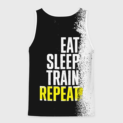 Мужская майка без рукавов Eat sleep train repeat / 3D-Белый – фото 2