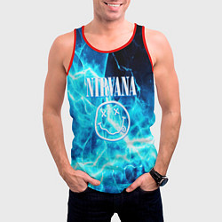 Майка-безрукавка мужская Nirvana electro, цвет: 3D-красный — фото 2