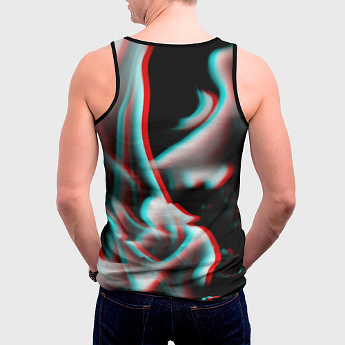 Мужская майка без рукавов Tekken fire glitch / 3D-Черный – фото 4
