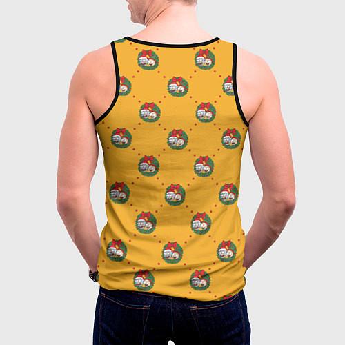 Мужская майка без рукавов Рик и Морти Новый год паттерн / 3D-Черный – фото 4