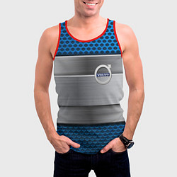 Майка-безрукавка мужская Volvo metal steel, цвет: 3D-красный — фото 2