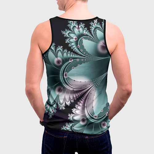 Мужская майка без рукавов Фракталы узорный стиль / 3D-Черный – фото 4