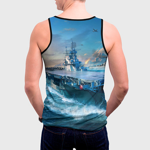 Мужская майка без рукавов War Thunder ship / 3D-Черный – фото 4