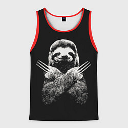 Майка-безрукавка мужская Ленивец росомаха, цвет: 3D-красный