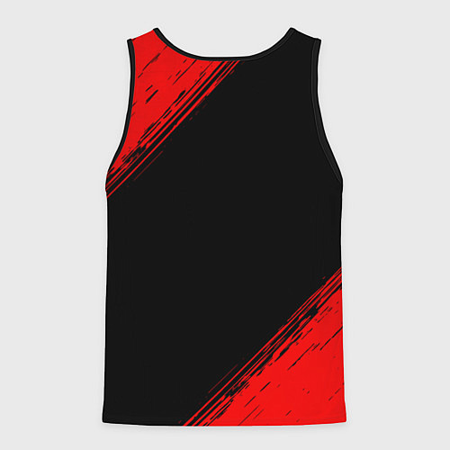 Мужская майка без рукавов Leeds United - red gradient / 3D-Черный – фото 2