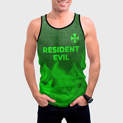 Майка-безрукавка мужская Resident Evil - green gradient посередине, цвет: 3D-черный — фото 2