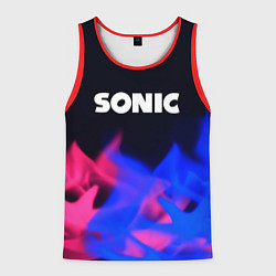 Майка-безрукавка мужская Sonic neon flame, цвет: 3D-красный