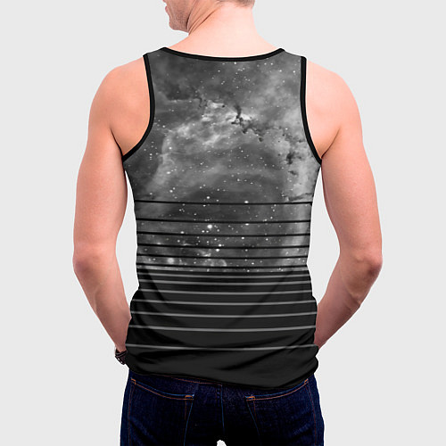 Мужская майка без рукавов Звездное небо - Беби Йода / 3D-Черный – фото 4