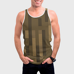 Майка-безрукавка мужская Wood - Minecraft, цвет: 3D-белый — фото 2