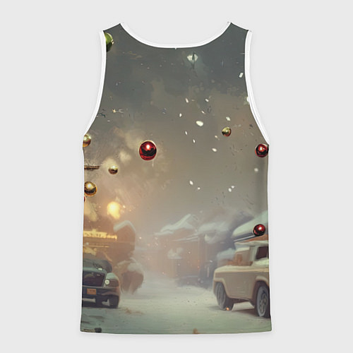 Мужская майка без рукавов Джокер - новогоднее ограбление / 3D-Белый – фото 2