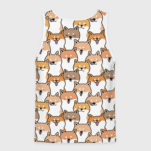 Мужская майка без рукавов Узор сиба ину / 3D-Белый – фото 2