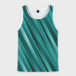 Майка-безрукавка мужская Лазурные волны, цвет: 3D-белый
