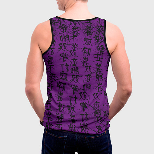 Мужская майка без рукавов Purple dragon - hieroglyphics / 3D-Черный – фото 4
