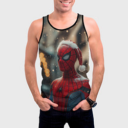 Майка-безрукавка мужская New year Spider-man, цвет: 3D-черный — фото 2
