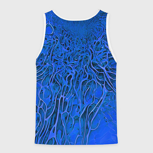 Мужская майка без рукавов Синий симбионт абстракция / 3D-Белый – фото 2