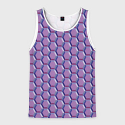 Майка-безрукавка мужская Соты, цвет: 3D-белый