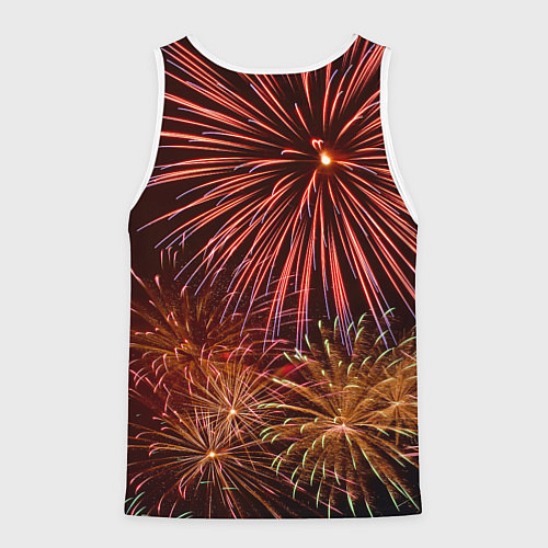 Мужская майка без рукавов Яркий красочный фейерверк / 3D-Белый – фото 2