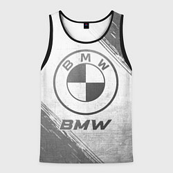 Майка-безрукавка мужская BMW - white gradient, цвет: 3D-черный