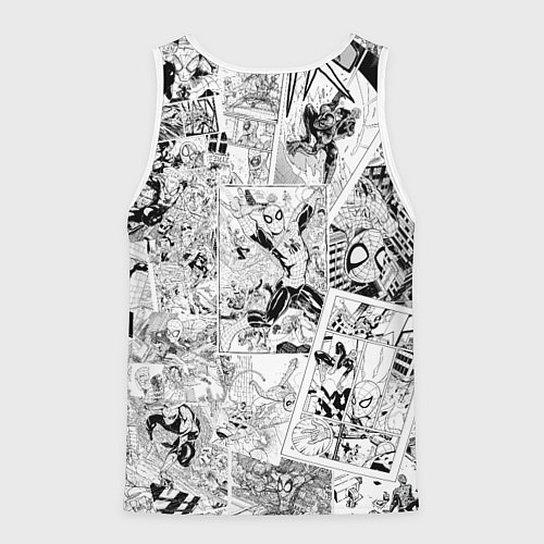 Мужская майка без рукавов Человек паук комиксы / 3D-Белый – фото 2