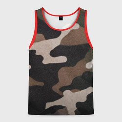 Майка-безрукавка мужская Армейский камуфляж, цвет: 3D-красный