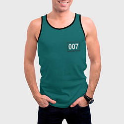Майка-безрукавка мужская Игрок 007 - Игра в кальмара, цвет: 3D-черный — фото 2