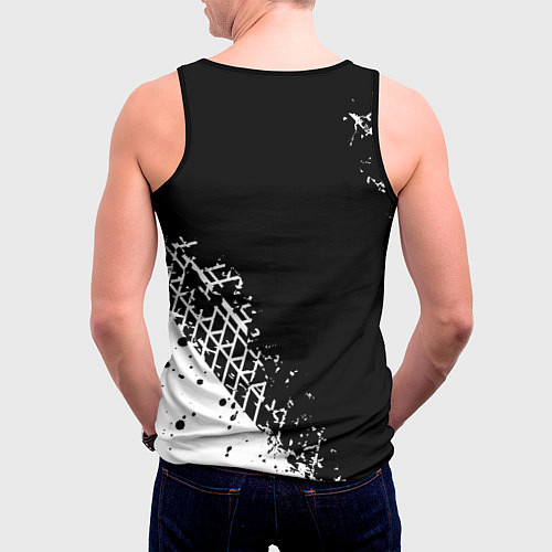 Мужская майка без рукавов KTM - следы от шин / 3D-Черный – фото 4