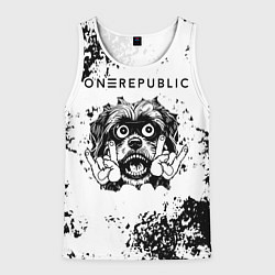 Майка-безрукавка мужская OneRepublic - рок пес, цвет: 3D-белый
