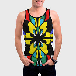 Майка-безрукавка мужская Яркий калейдоскоп, цвет: 3D-черный — фото 2