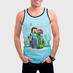 Майка-безрукавка мужская Minecraft - New Year, цвет: 3D-черный — фото 2