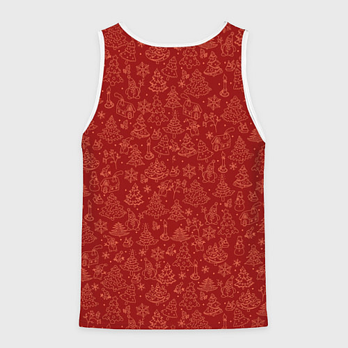 Мужская майка без рукавов Геншин импакт Кли - Новый год / 3D-Белый – фото 2