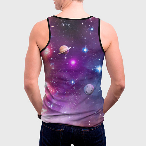 Мужская майка без рукавов Homer Simpson in space - ai art / 3D-Черный – фото 4