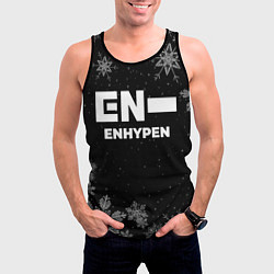 Майка-безрукавка мужская Снежный Enhypen, цвет: 3D-черный — фото 2