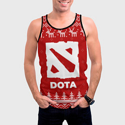 Майка-безрукавка мужская Новогодний Dota с оленями, цвет: 3D-черный — фото 2