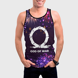 Майка-безрукавка мужская Праздничный God of War, цвет: 3D-черный — фото 2