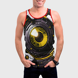 Майка-безрукавка мужская Жёлтая сфера киберпанк, цвет: 3D-красный — фото 2