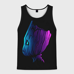 Майка-безрукавка мужская Neon Groot, цвет: 3D-черный