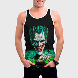 Майка-безрукавка мужская Безумный клоун Джокер, цвет: 3D-белый — фото 2