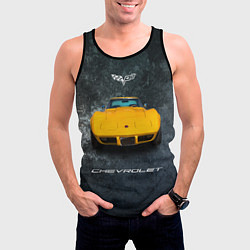 Майка-безрукавка мужская Спортивный американский Chevrolet Corvette, цвет: 3D-черный — фото 2