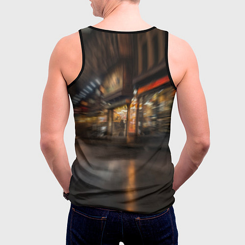 Мужская майка без рукавов Спорткар с оранжевыми десками / 3D-Черный – фото 4