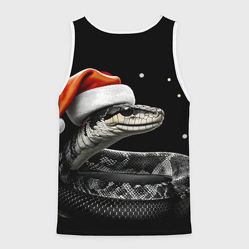 Мужская майка без рукавов Змейка в шапочке на темном / 3D-Белый – фото 2