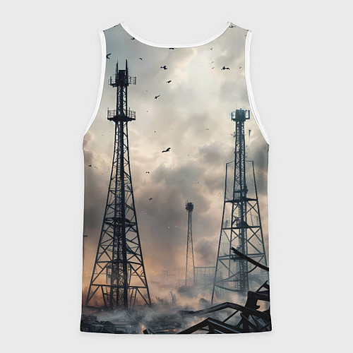 Мужская майка без рукавов S t a l k e r Heart of Chornobyl / 3D-Белый – фото 2
