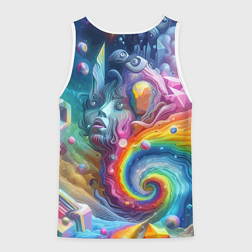 Мужская майка без рукавов Абстрактное граффити с лицом девушки / 3D-Белый – фото 2