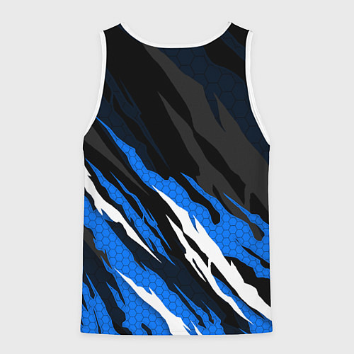 Мужская майка без рукавов Субару - черно-синий / 3D-Белый – фото 2