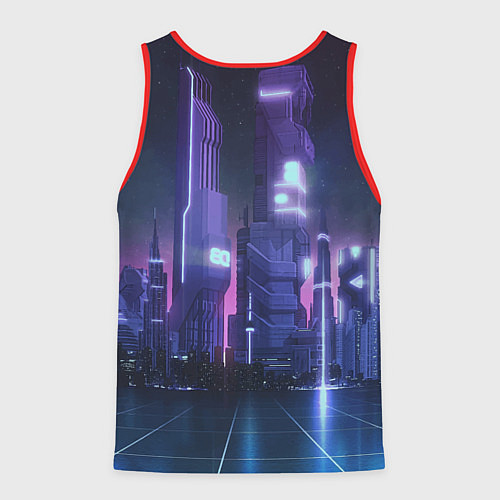 Мужская майка без рукавов Bart Simpson on a gyro scooter - ai art / 3D-Красный – фото 2