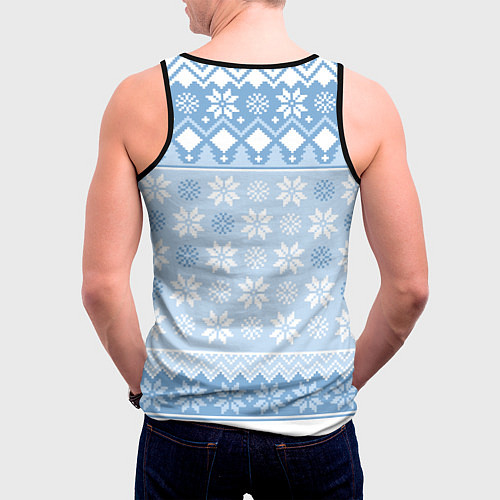 Мужская майка без рукавов Rei christmas sweater Evangelion / 3D-Черный – фото 4