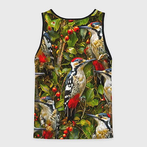 Мужская майка без рукавов Дятлы / 3D-Черный – фото 2